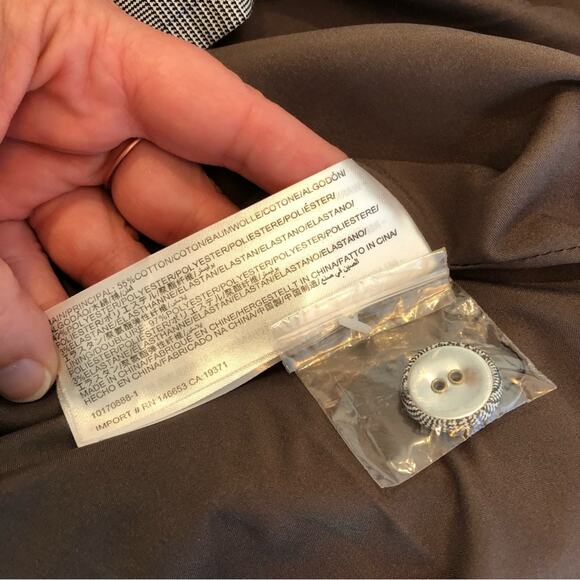 C/MEO Cooperative We Woke Up micro plaid ruffle double breast blazer Medium NWOT - Picture 14 of 16